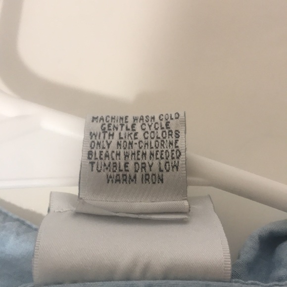 Madison & Max button down top size 18W  long sleeves blue cream floral d… - Picture 9 of 9